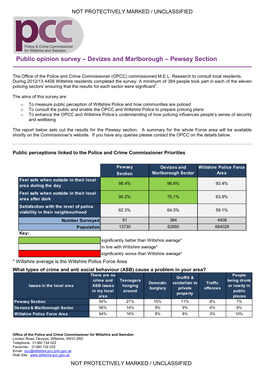 Public Opinion Survey – Devizes and Marlborough – Pewsey Section