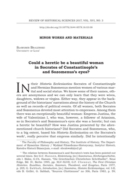 Could a Heretic Be a Beautiful Woman in Socrates of Constantinople's and Sozomenus's Eyes?
