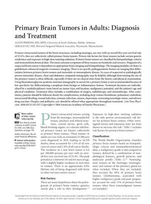 Primary Brain Tumors in Adults: Diagnosis and Treatment