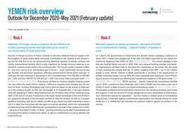YEMEN Risk Overview YEMEN Outlook for December 2020–May 2021 (February Update)
