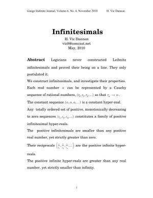 Infinitesimals, and Sub-Infinities
