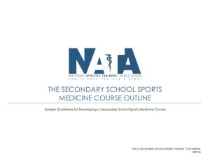Secondary School Sports Medicine Course Outline