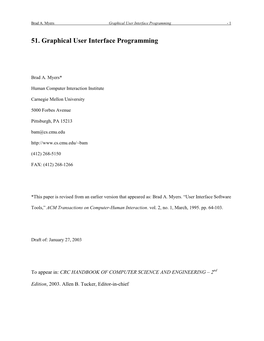 51. Graphical User Interface Programming