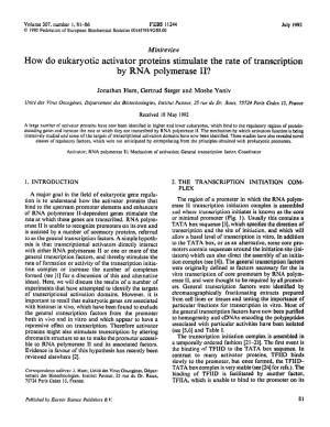 How Do Eukaryotie Activator Proteins Stimulate the Rate of Transcription by RNA Polymerase II?