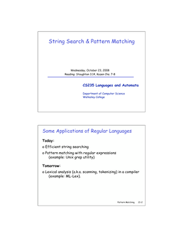 String Search & Pattern Matching