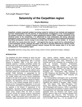 Seismicity of the Carpathian Region