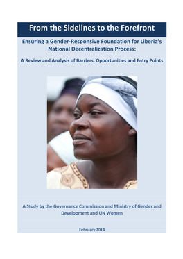 From the Sidelines to the Forefront Ensuring a Gender-Responsive Foundation for Liberia’S National Decentralization Process