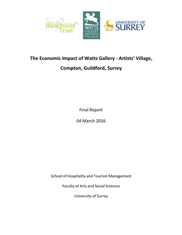 The Economic Impact of Watts Gallery - Artists’ Village, Compton, Guildford, Surrey