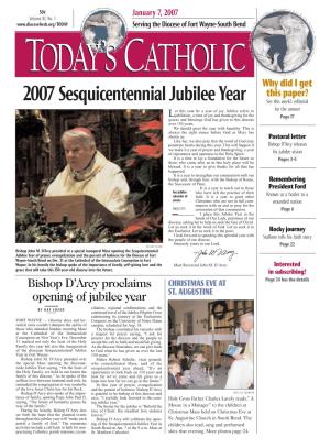 2007 Sesquicentennial Jubilee Year See This Week’S Editorial