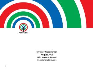 ABS-CBN Investor Presentation Company Overview