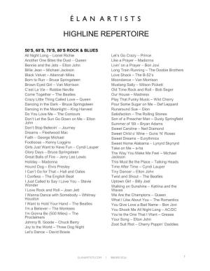 Highline Repertoire