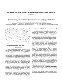 On Human Analyst Performance in Assisted Requirements Tracing: Statistical Analysis