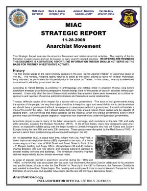 MIAC STRATEGIC REPORT 11-28-2008 Anarchist Movement