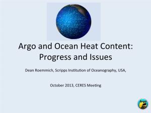Argo and Ocean Heat Content: Progress and Issues