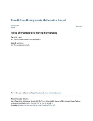 Trees of Irreducible Numerical Semigroups