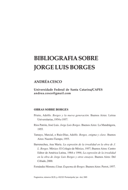 Bibliografia Sobre Jorge Luis Borges