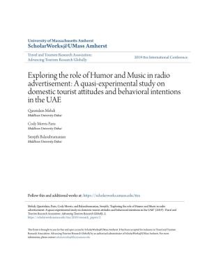 Exploring the Role of Humor and Music in Radio Advertisement: a Quasi-Experimental Study on Domestic Tourist Attitudes and Behav