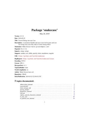 Package 'Snakecase'