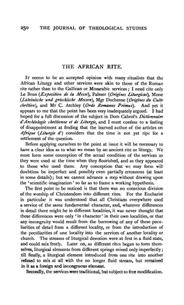 The African Rite