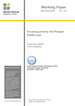 Escaping Poverty: the Ralegan Siddhi Case