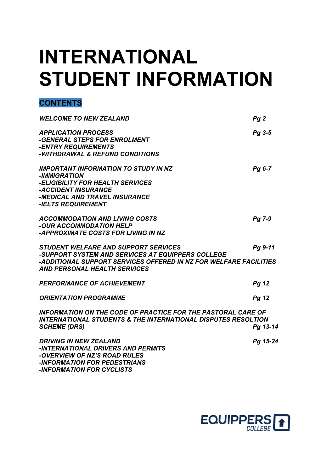 International Student Information