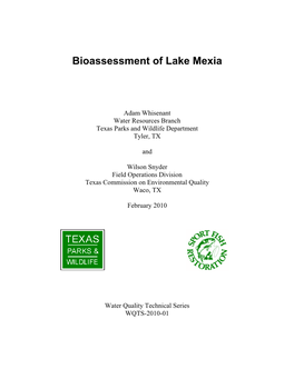 Bioassessment of Lake Mexia