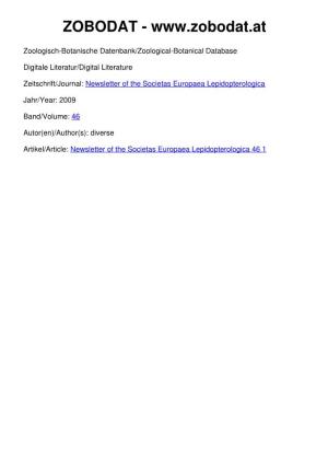 Newsletter of the Societas Europaea Lepidopterologica 46 1