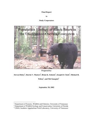 Population Ecology of Black Bears in the Okefenokee-Osceola Ecosystem