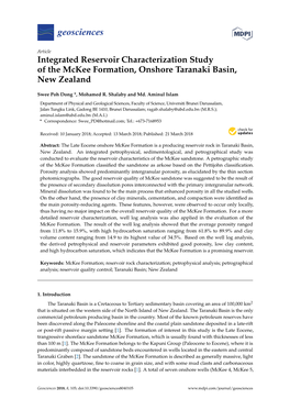 Integrated Reservoir Characterization Study of the Mckee Formation, Onshore Taranaki Basin, New Zealand