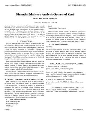 Financial Malware Analysis-Secrets of Zeus