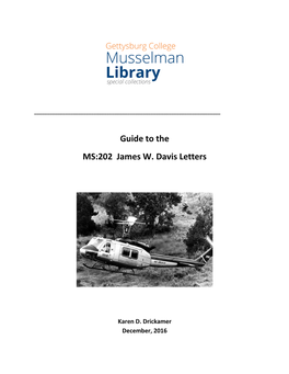 Guide to the MS:202 James W. Davis Letters