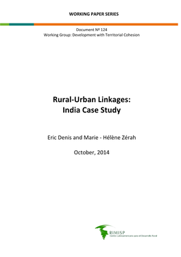 Rural-Urban Linkages : India Case Study