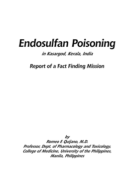 Endosulfan Poisoning in Kasargod, Kerala, India