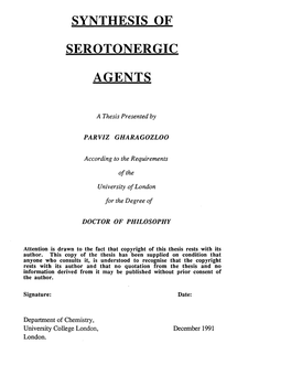 Synthesis of Serotonergic Agents