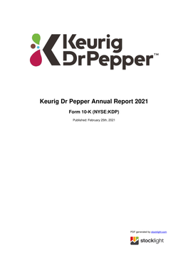 Keurig Dr Pepper Annual Report 2021