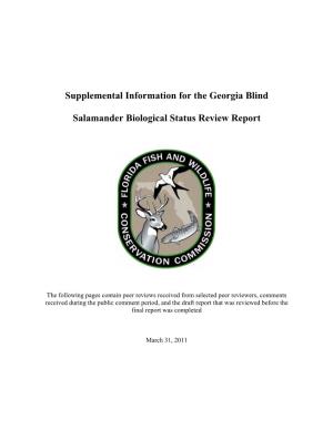 Supplemental Information for the Georgia Blind Salamander