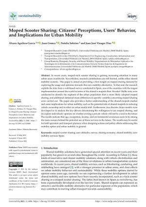 Moped Scooter Sharing: Citizens' Perceptions, Users' Behavior, And