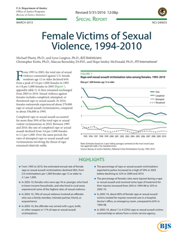 Female Victims of Sexual Violence, 1994-2010