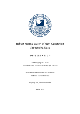 Robust Normalization of Next Generation Sequencing Data