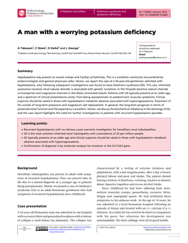 A Man with a Worrying Potassium Deficiency