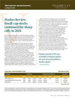 Market Review: Small-Cap Stocks Continued the Sharp Rally in 2021