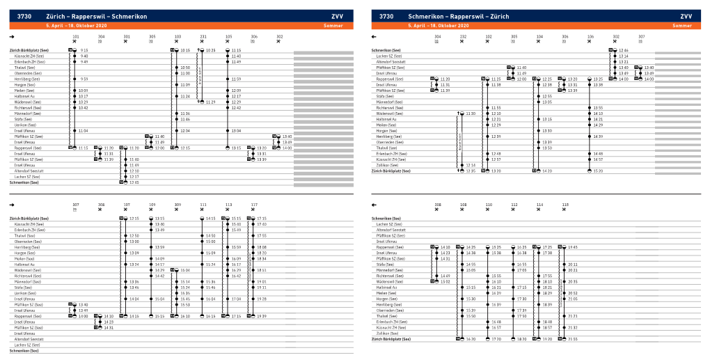 3730 Zürich Rapperswil Schmerikon ZVV 3730 Schmerikon Rapperswil