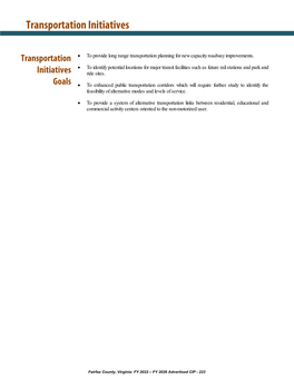 Transportation Initiatives