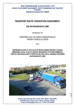 Bob Hindhaugh Associates Ltd Transport Route