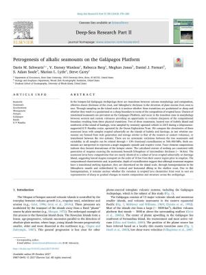Petrogenesis of Alkalic Seamounts on the Galápagos Platform T ⁎ Darin M