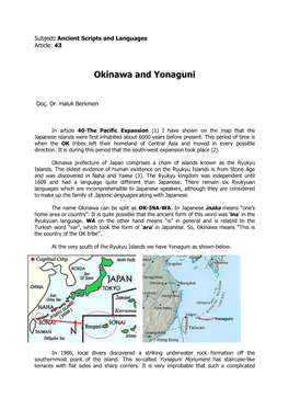 Okinawa and Yonaguni