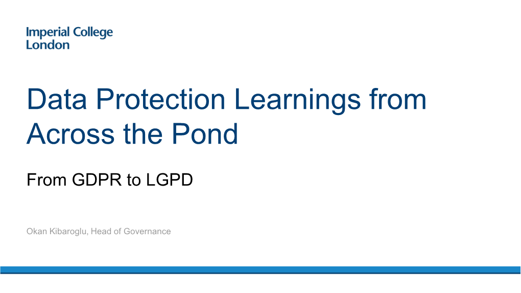 Data Protection Learnings from Across the Pond