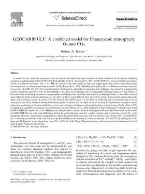 GEOCARBSULF: a Combined Model for Phanerozoic Atmospheric O2 and CO2