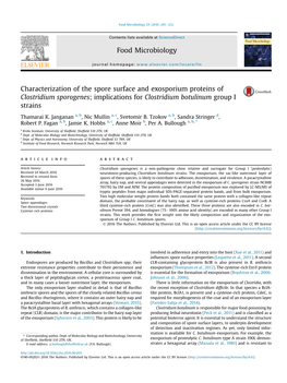 Implications for Clostridium Botulinum Group I Strains