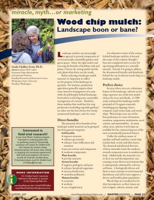 Wood Chip Mulch: Landscape Boon Or Bane?
